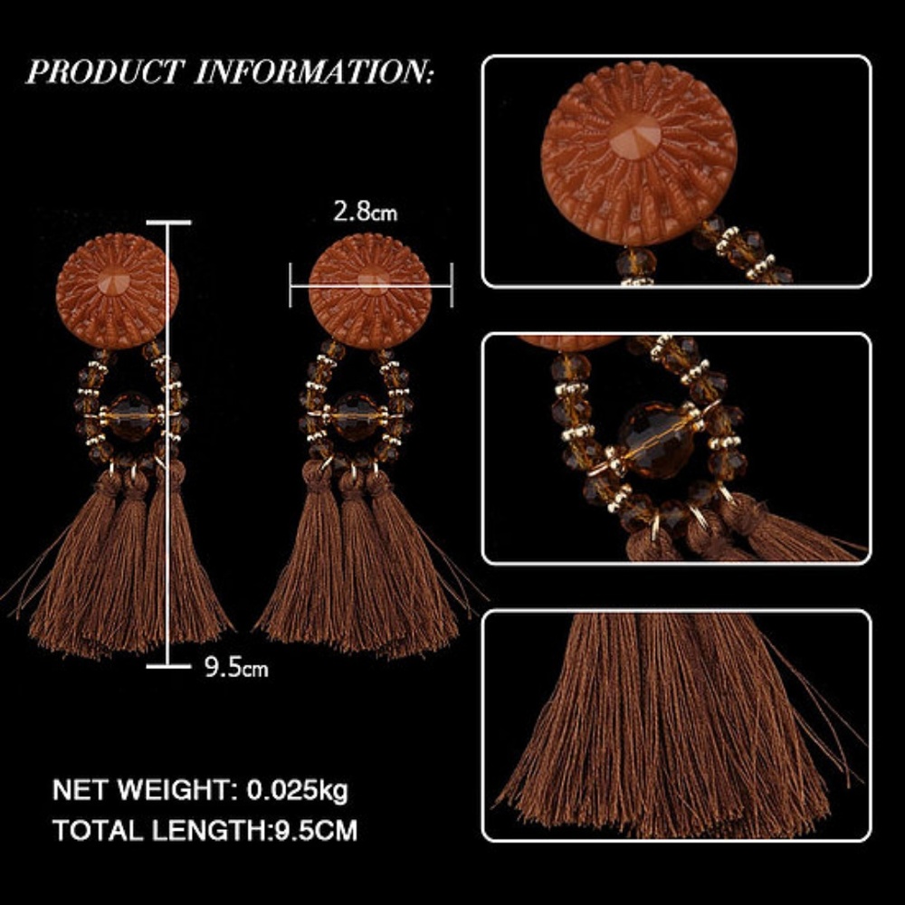Tassel earrings fringe style and feee gift - Picture 4 of 8